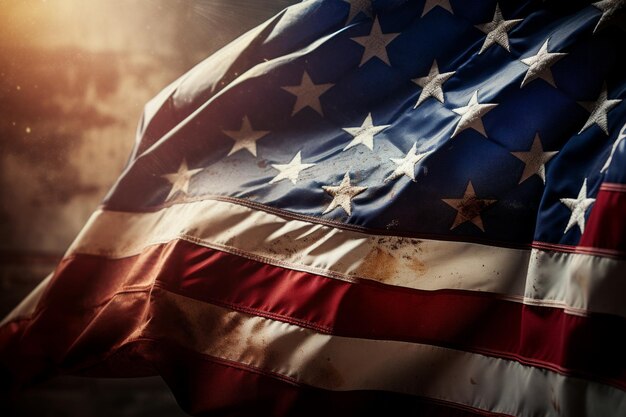 La bandiera patriottica americana sventola con orgoglio in onore del Memorial Day, un giorno di ricordo e gratitudine.