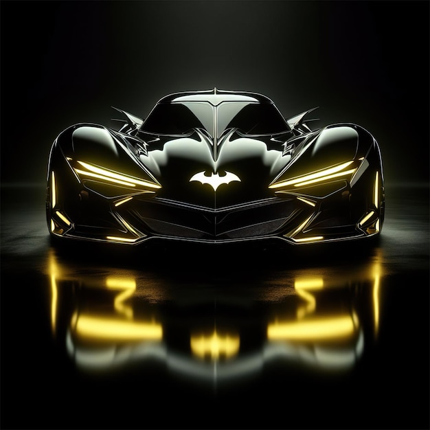 La Batmobile isolata su uno sfondo nero