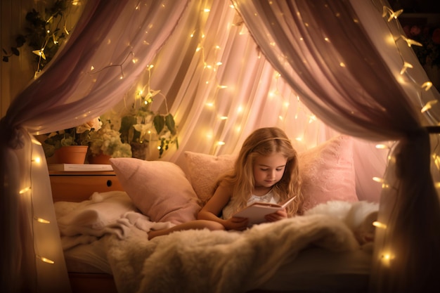 La bella addormentata sognante dell'aurora incantata ha ispirato la stanza della bambina