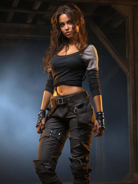 La bella ragazza assomiglia a Lara Croft