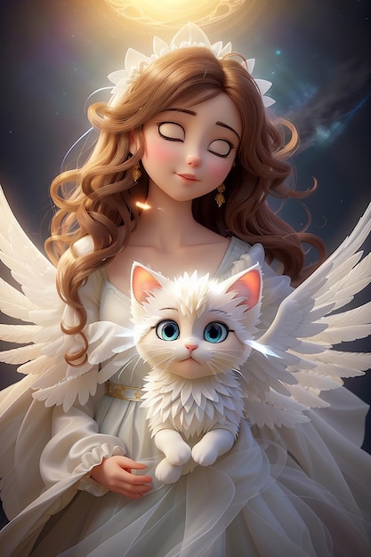 La bellezza celeste dei gattini siamesi angelici in pittura eterea irradiano purezza e graziosa serenità