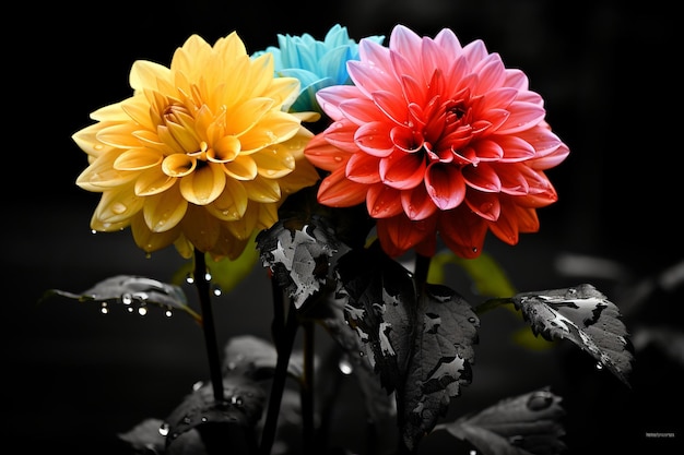 La bellezza che fiorisce Una squisita selezione di fiori attraverso l'obiettivo della fotografia a colori selettiva