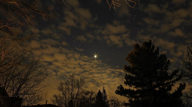 La bellezza del cielo notturno è affascinante le stelle brillano brillantemente contro la tela scura del cielo