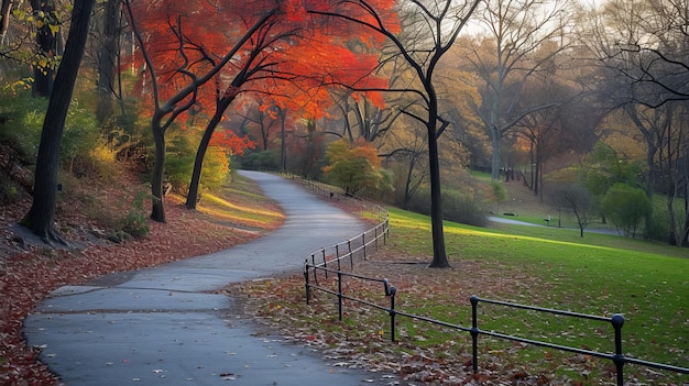 La bellezza del fogliame autunnale di Central Park
