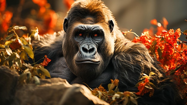 La bellezza della gorilla nella natura