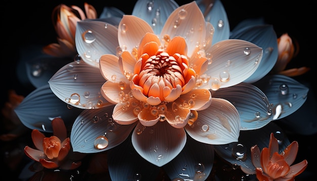 La bellezza della natura in un unico fiore che riflette i colori subacquei generati dall'intelligenza artificiale