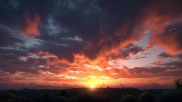 La bellezza di Twilight ipnotizzante sfondo del cielo al tramonto