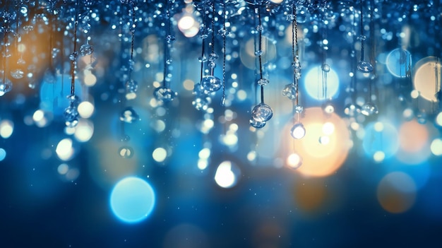 La bellezza eterea del bokeh blu con le sue luci scintillanti e la sua qualità da sogno