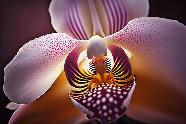 La bellezza macro di un'orchidea in primavera