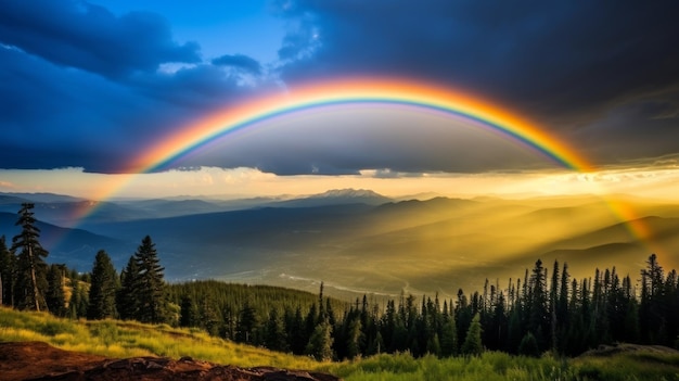 La bellezza stimolante di un doppio arcobaleno