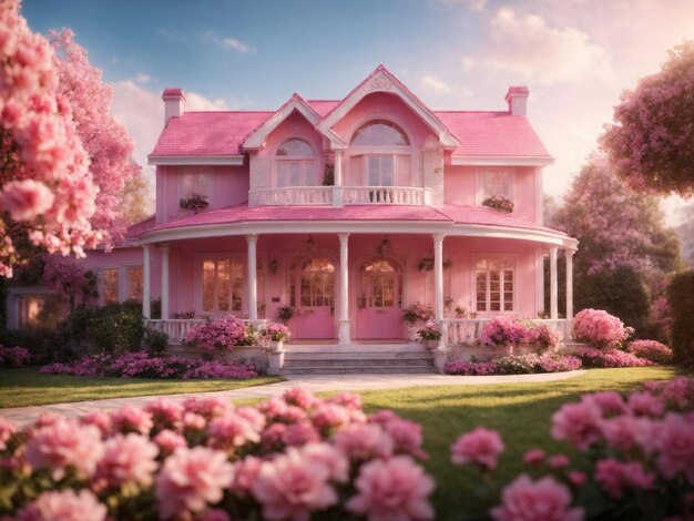 La bellissima casa rosa del paradiso di Barbie