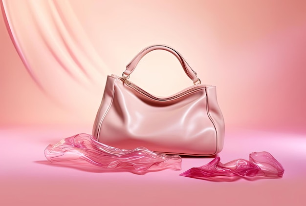 la borsa da donna su sfondo rosa