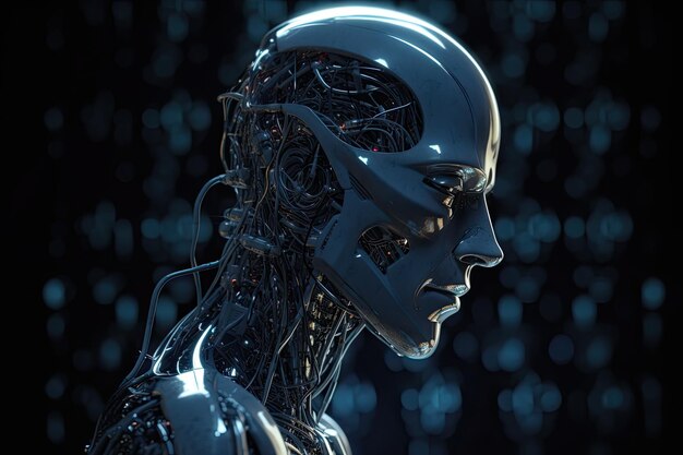 La brillante mente cibernetica dell'umanoide, l'AI avanzata, l'IA generativa.