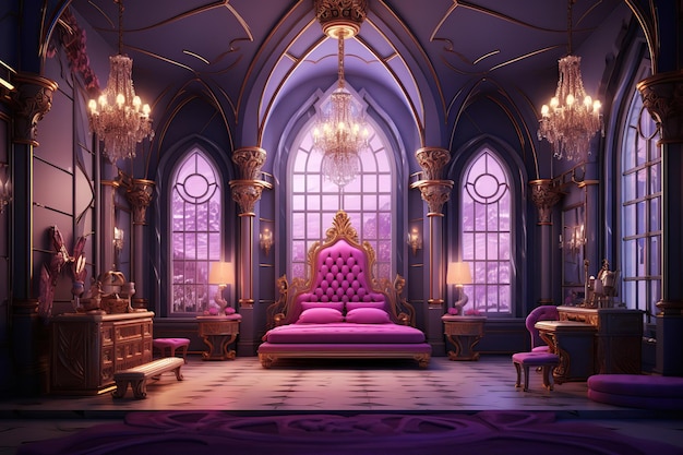 La camera da letto della principessa nella casa reale Ai art