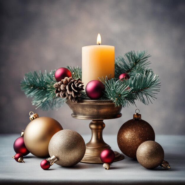 La casa è decorata con ornamenti di Natale e scatole da regalo, nonché una decorazione leggera con candele
