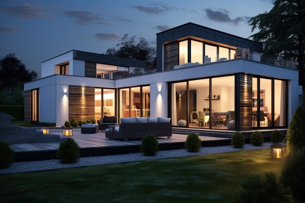 La casa è progettata da persona e ha un design moderno.