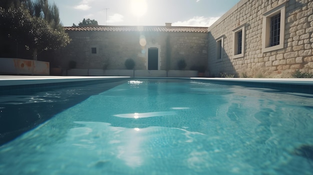 La casa in mezzo alla piscina è una piscina.