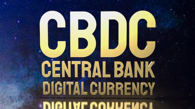 La cbdc o la valuta digitale della banca centrale per il rendering 3d del concetto di business