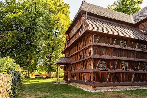 La Chiesa articolare protestante in legno a Hronsek vicino a Banska Bystrica Slovacchia Patrimonio mondiale dell'UNESCO