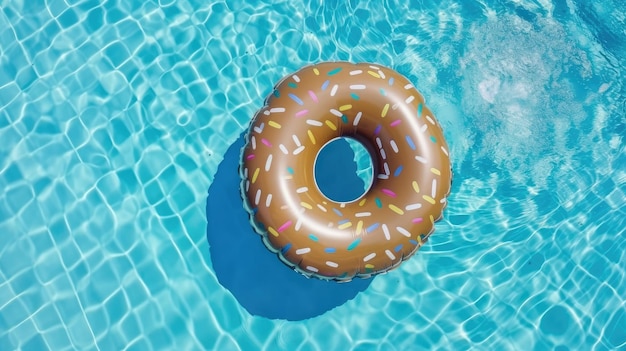 La ciambella in piscina Illustration AI GenerativexA