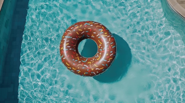 La ciambella in piscina Illustration AI GenerativexA