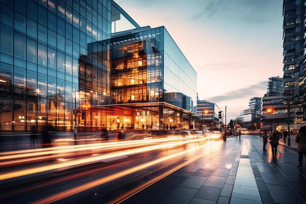 la città di Londra è un edificio moderno con una moderna facciata in vetro.