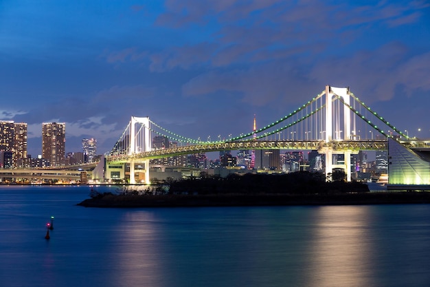 La città di Tokyo di notte