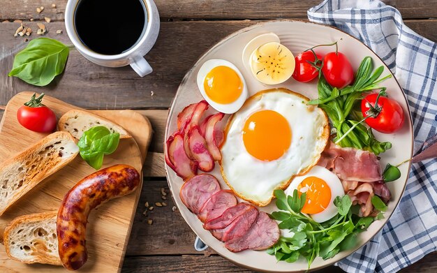 La colazione di San Valentino è un uovo fritto a forma di cuore, un toast di salsiccia e pancetta.