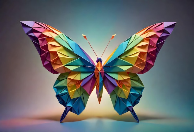 La colorata farfalla origami