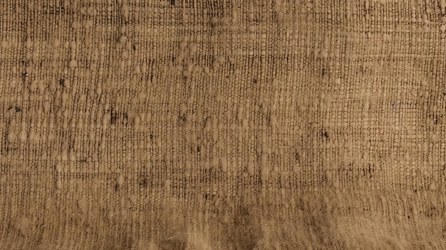 La consistenza del tessuto di burlap beige ruvido e rustico per un aspetto naturale e vintage