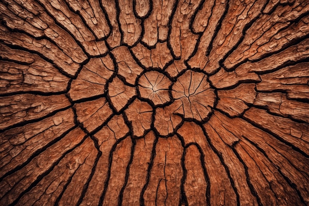 La consistenza della corteccia di un vecchio grande albero