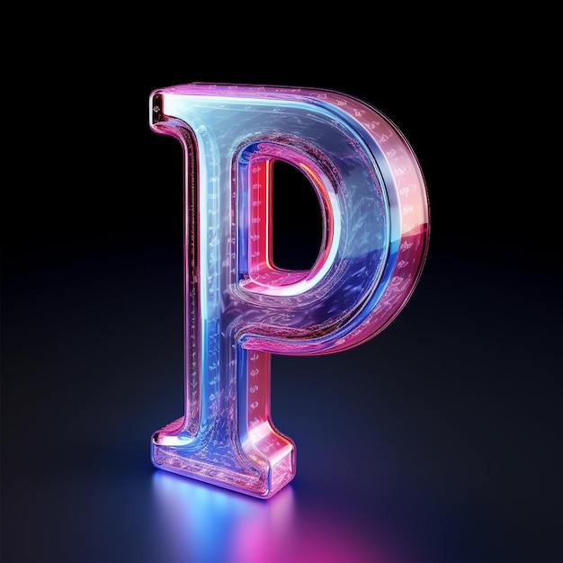 La consistenza di vetro trasparente e la lettera P solida sono l'icona del logo liscio e spesso