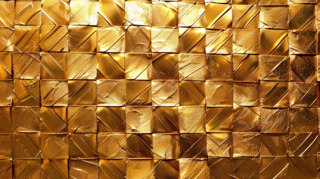 La consistenza geometrica dell'oro metallico brilla di lusso e modernità.