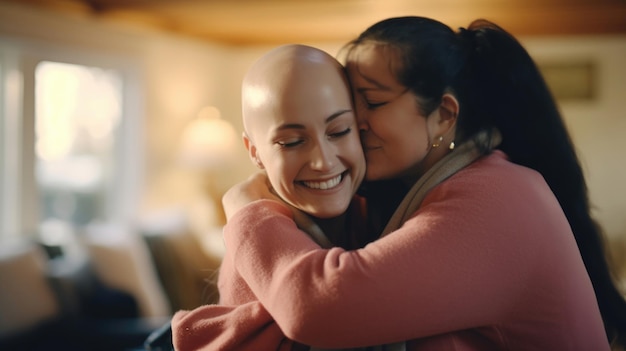 La coraggiosa donna senza capelli combattente contro il cancro trova incoraggiamento e resilienza nella battaglia contro il C