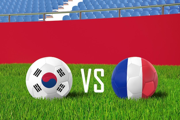 La Corea del Sud contro la Francia nello stadio