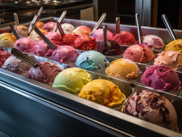 La cornucopia colorata di una gelateria