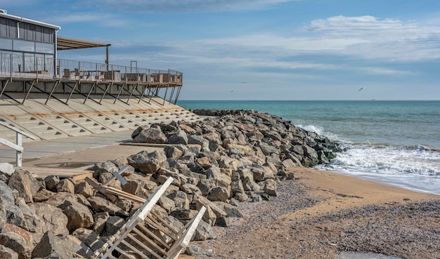 La costa del Mar Nero vicino a Odessa in Ucraina