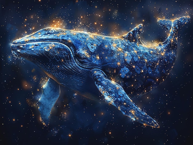 La costellazione della balena nel cielo notturno