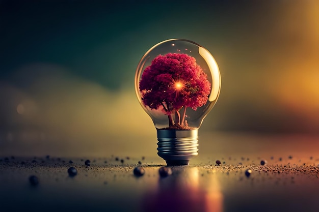 La creatività spruzza colori vivaci nel generatore di lampadine