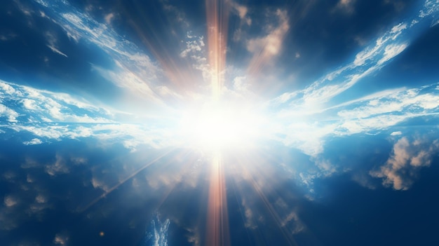 La croce cristiana appare luminosa sullo sfondo del cielo