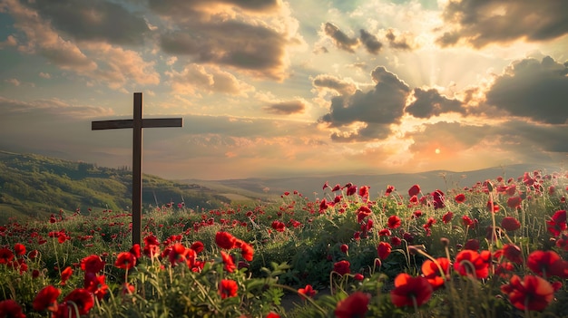 La croce di Gesù Cristo in mezzo alla natura