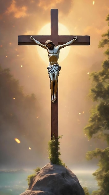 La croce rappresenta Gesù natura sfocare lo sfondo