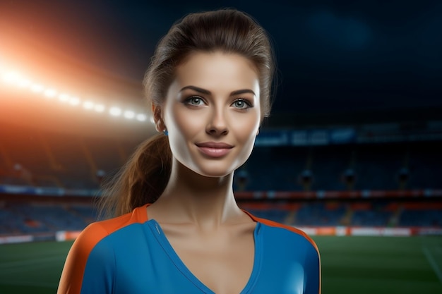 La dea del calcio ha generato l'immagine di una ragazza attraente.
