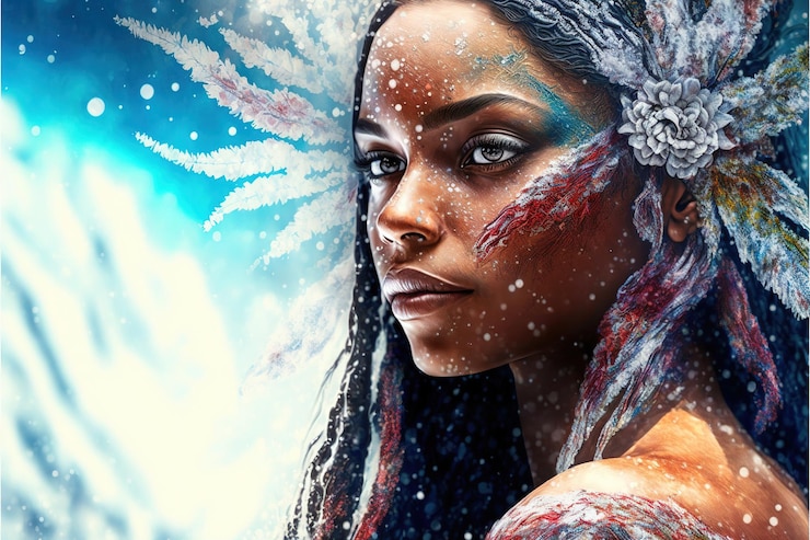 Foto la dea dell'inverno fantasy come simbolo della bellezza e del design dell'immaginazione del potere
