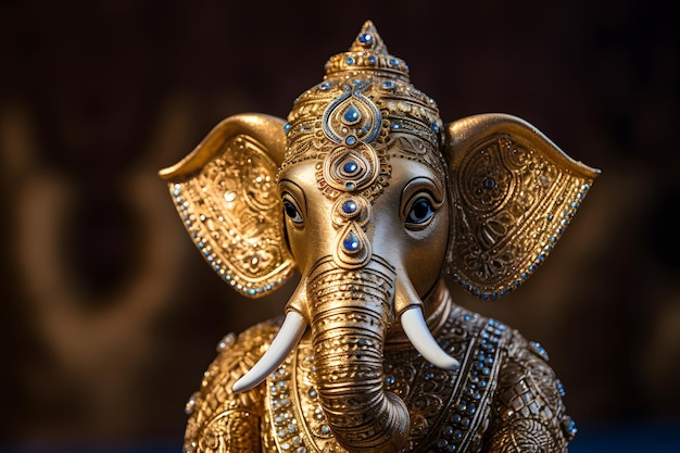 la decorazione della statua dell'elefante simboleggia la spiritualità e la tradizione dell'induismo