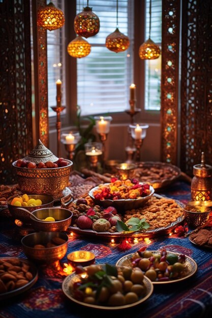 la decorazione e la preparazione di una casa per il Ramadan