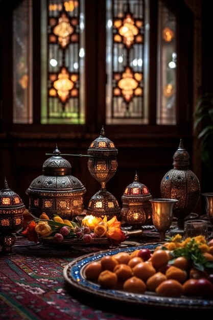 la decorazione e la preparazione di una casa per il Ramadan