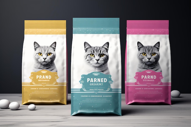 La delizia culinaria del gatto Banner promozionale stravagante con un bellissimo felino