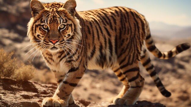 La faccia anteriore della tigre in una foto generativa