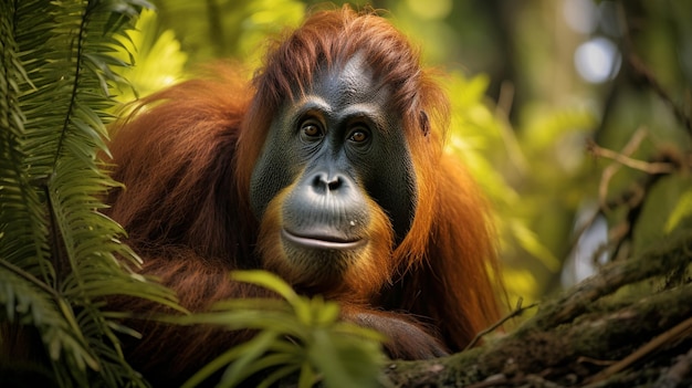 La faccia dell'orangotan AI Generative